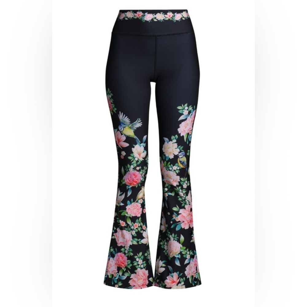 Johnny Was Black Floral Leggings